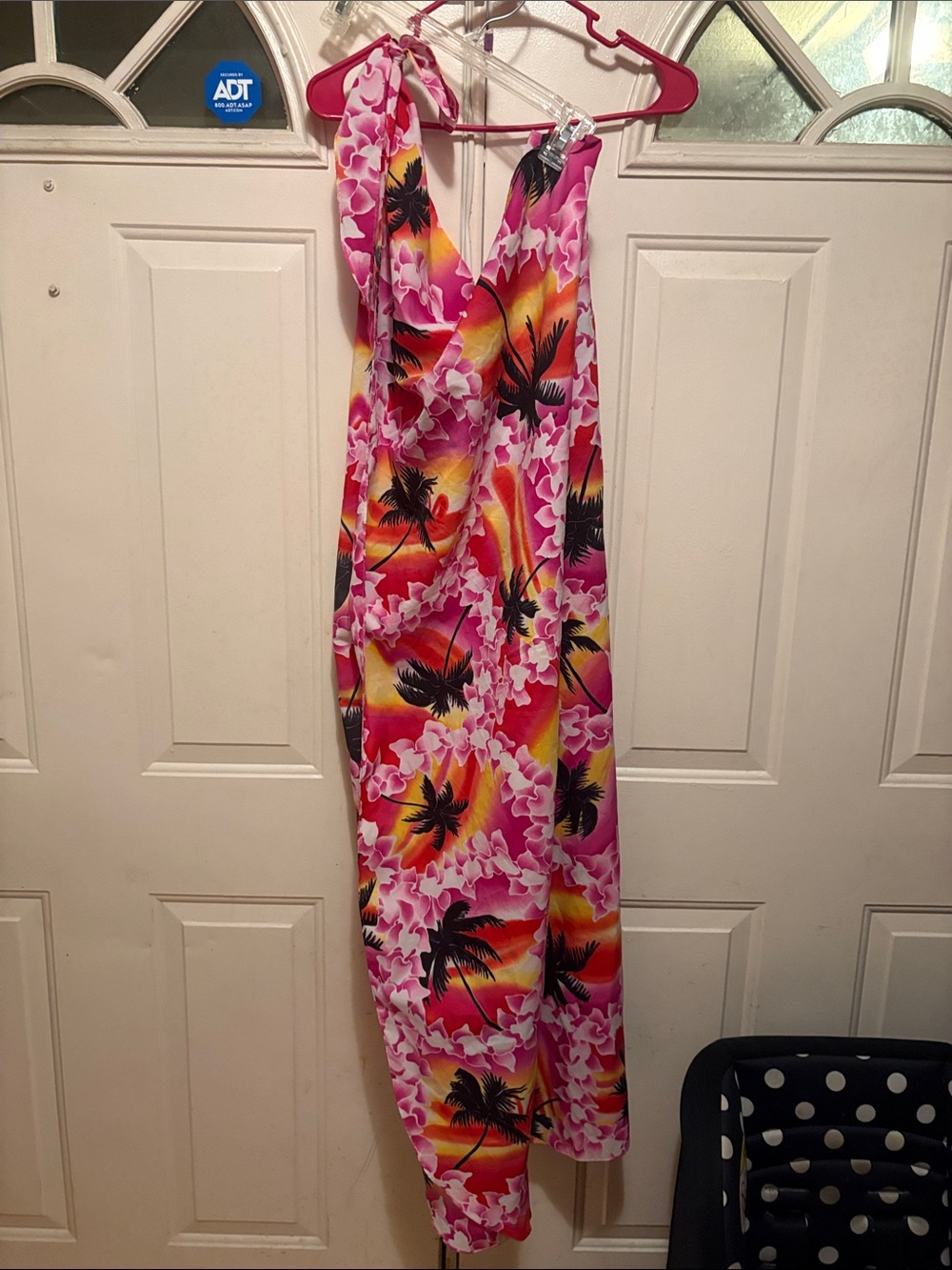 Pink Tropical Floral Swim Coverup Maxi - Beach Wrap Dress